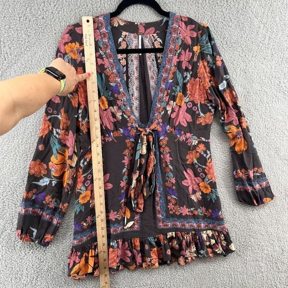 Free People Violet Hill printed tunic boho mini dress size 2 - Picture 9 of 11